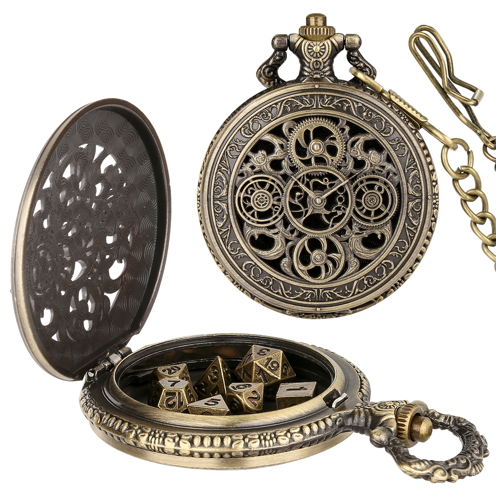 Board Game Roleplay - YISUYA Vintage Gears Pocket Watch Case