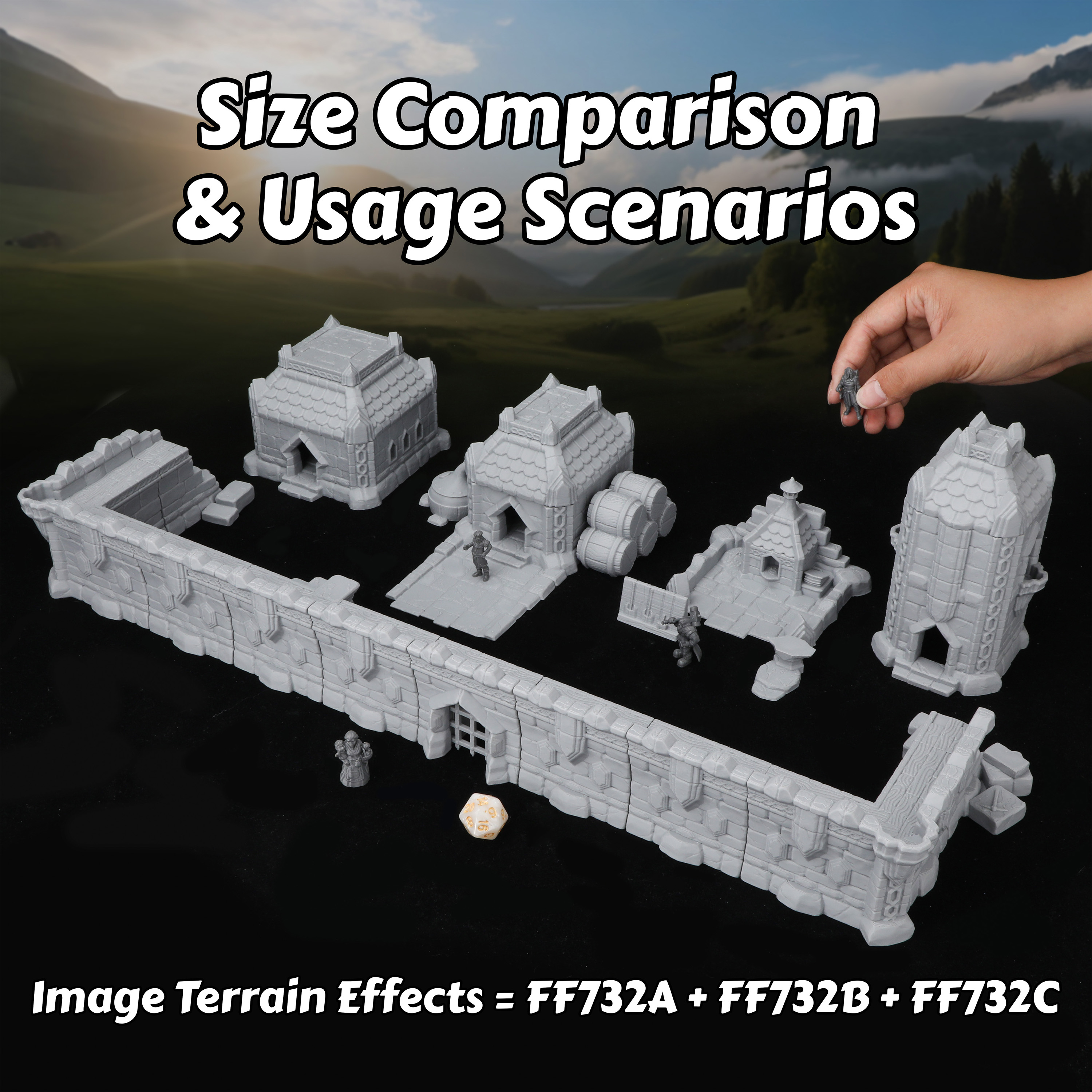 Board Game Dune - Fantasy Town Buildings Miniature Set for