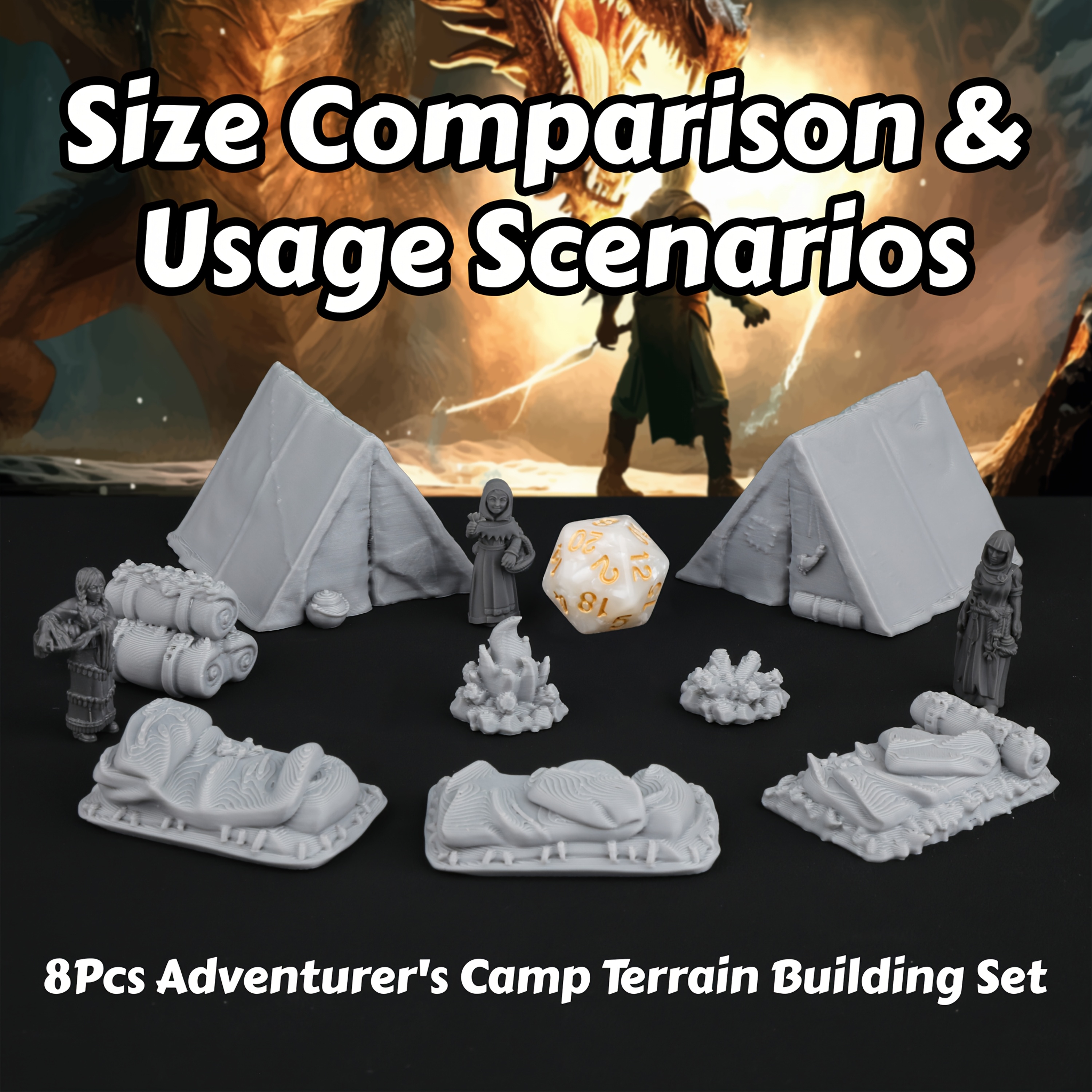 Board Game Dune - 8pcs RPG Adventurer's Camp Miniature Terrain