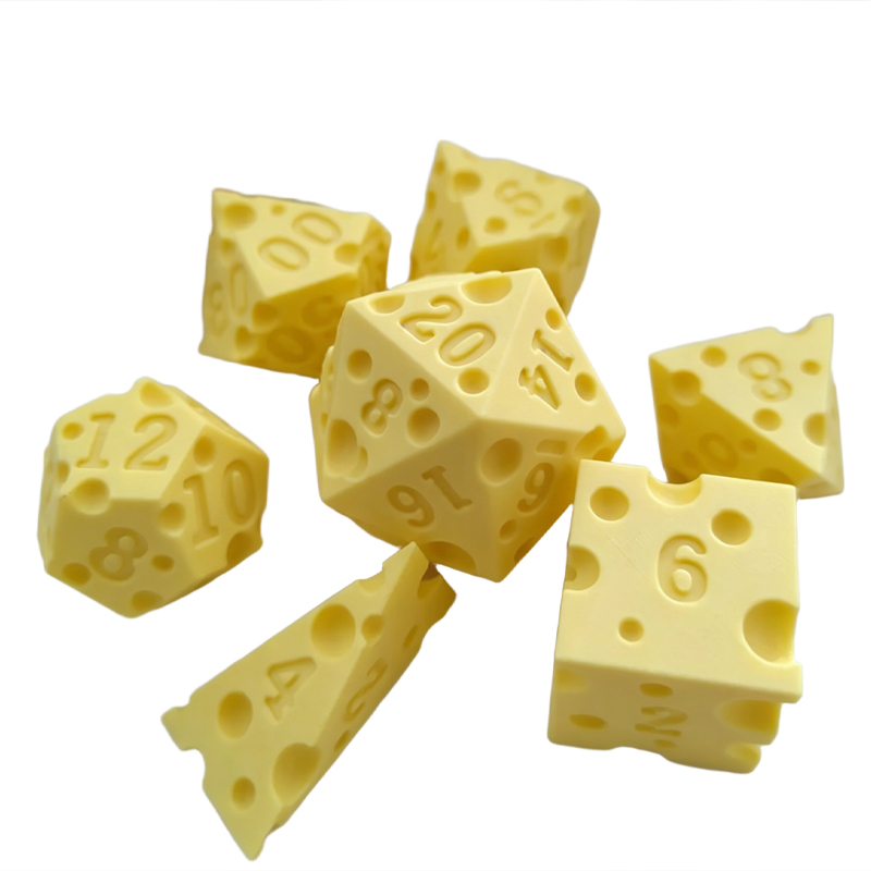Board Game Live - Cheese Polyhedral Dice Set Layered Cheese-shaped