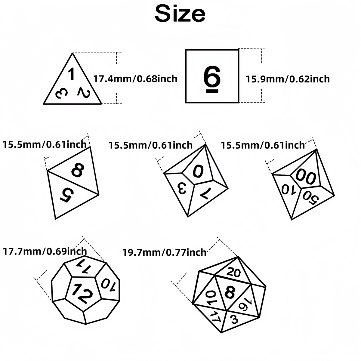 DND Dice Set 7pcs Mixing Color - Board Game Live 리뷰 및 가격