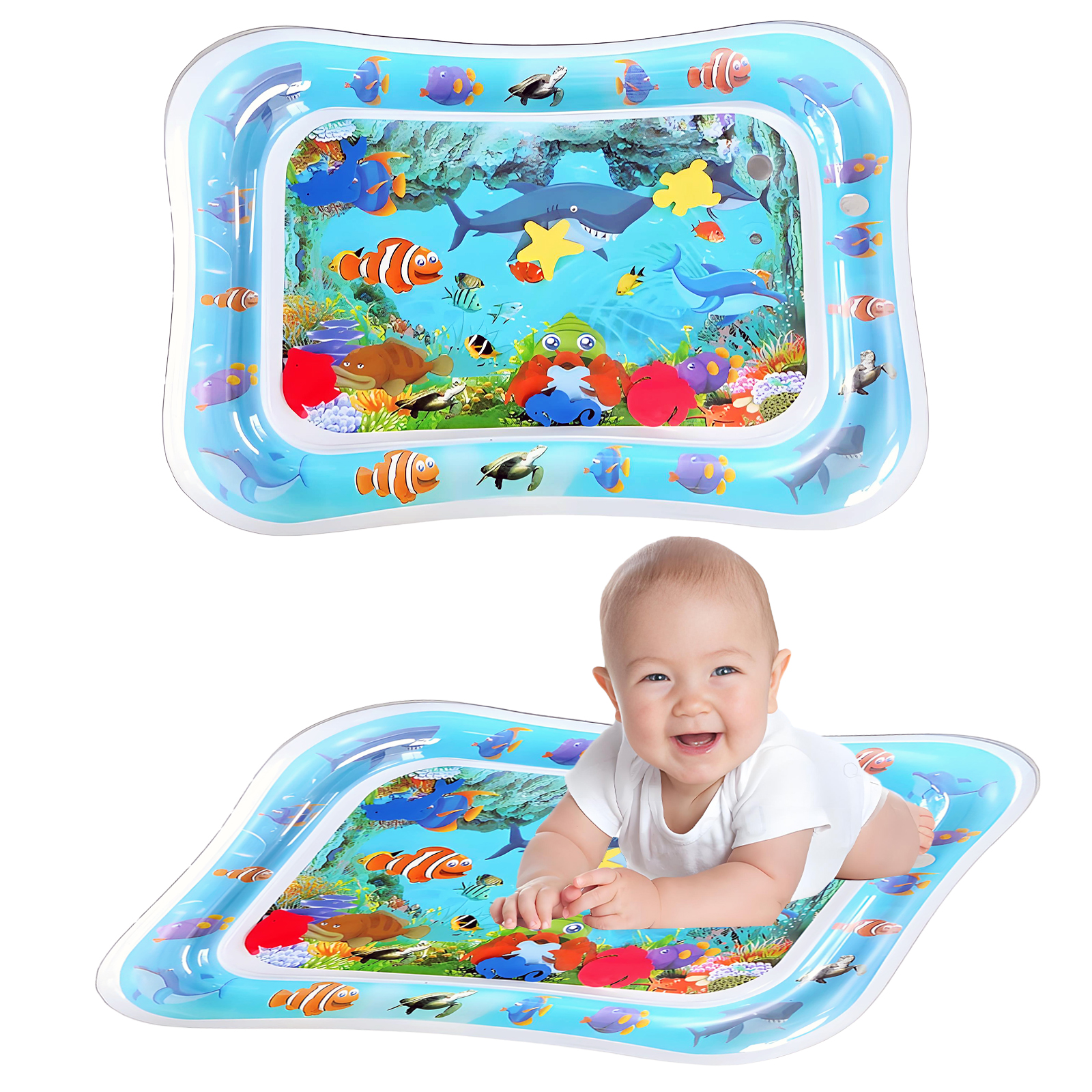 Tummy Time Water Mat, Inflatab - Play Mat Neoprene 리뷰 및 가격