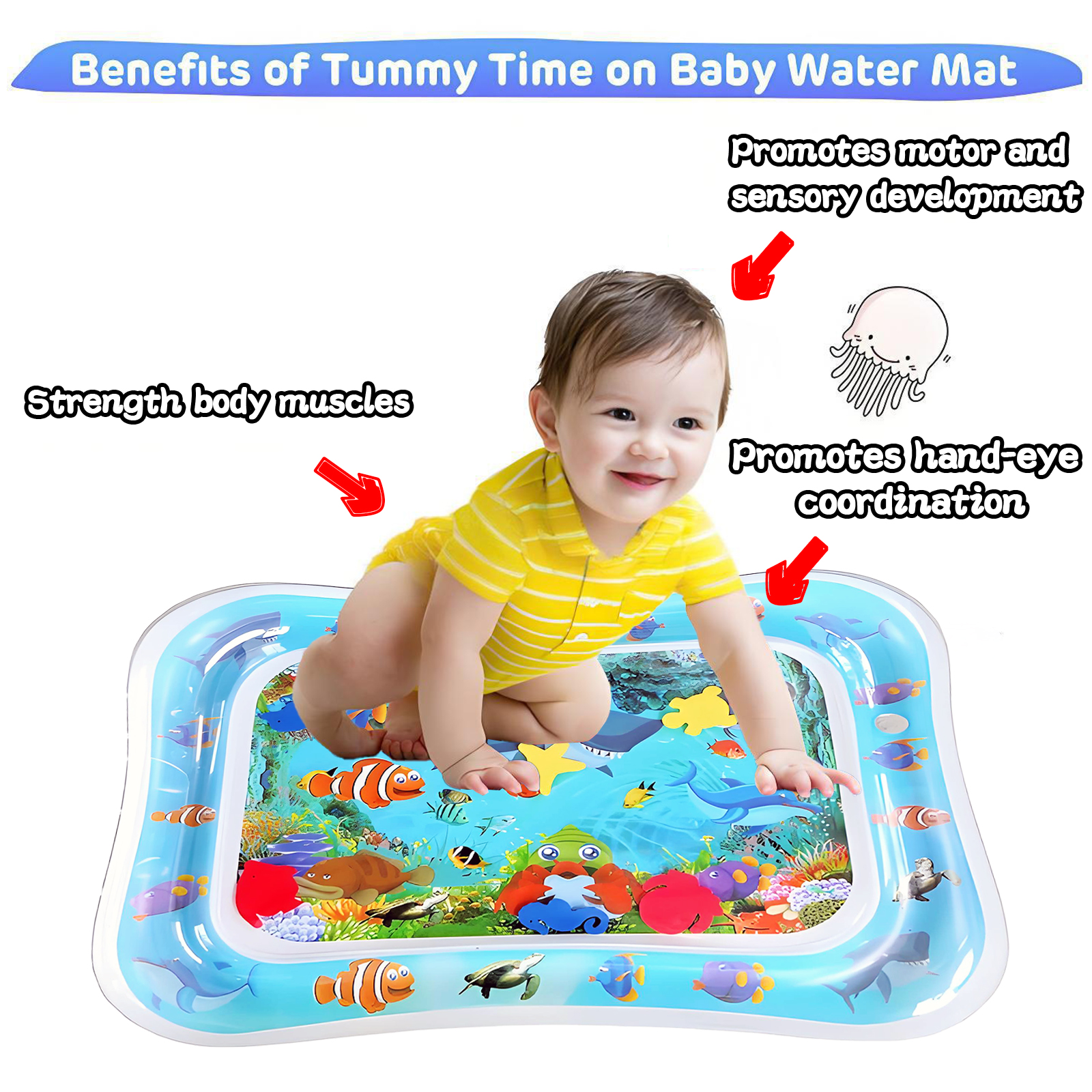 Tummy Time Water Mat, Inflatab - Play Mat Neoprene 리뷰 및 가격