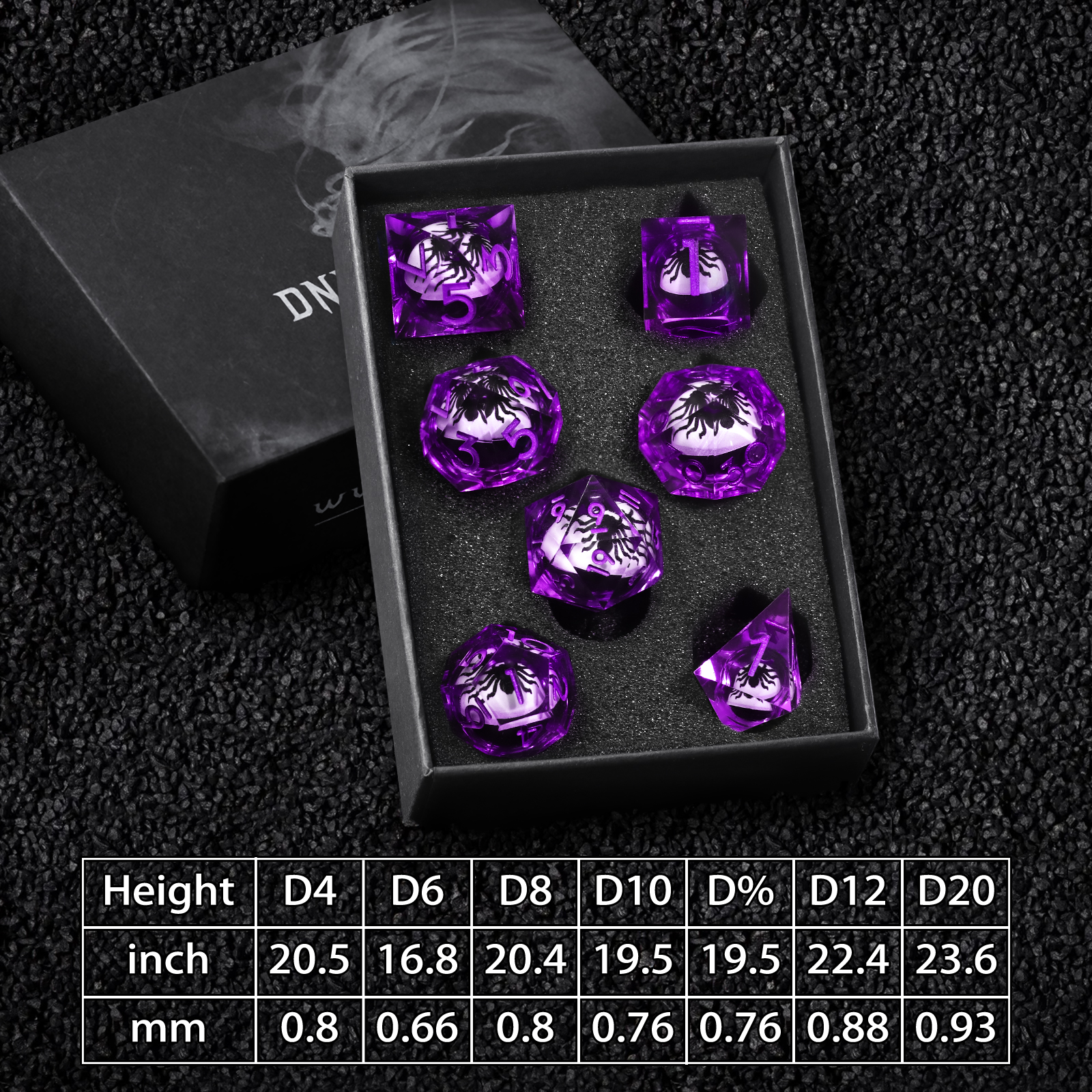 Resin DND Dice Set Spider Dice - Board Game Roleplay 리뷰 및 가격