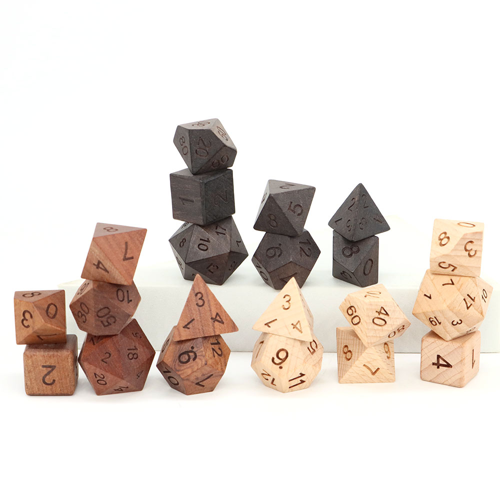 7Pcs/Set Wooden Dice d4-d20 Po - Board Game Roleplay 리뷰 및 가격