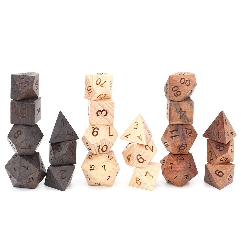7Pcs/Set Wooden Dice d4-d20 Po - Board Game Roleplay 리뷰 및 가격