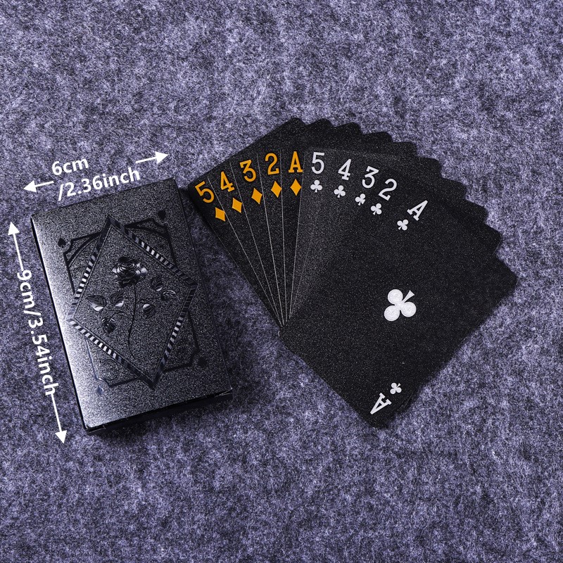 Color Black Gold Playing Card  - Board Game With Chips 리뷰 및 가격