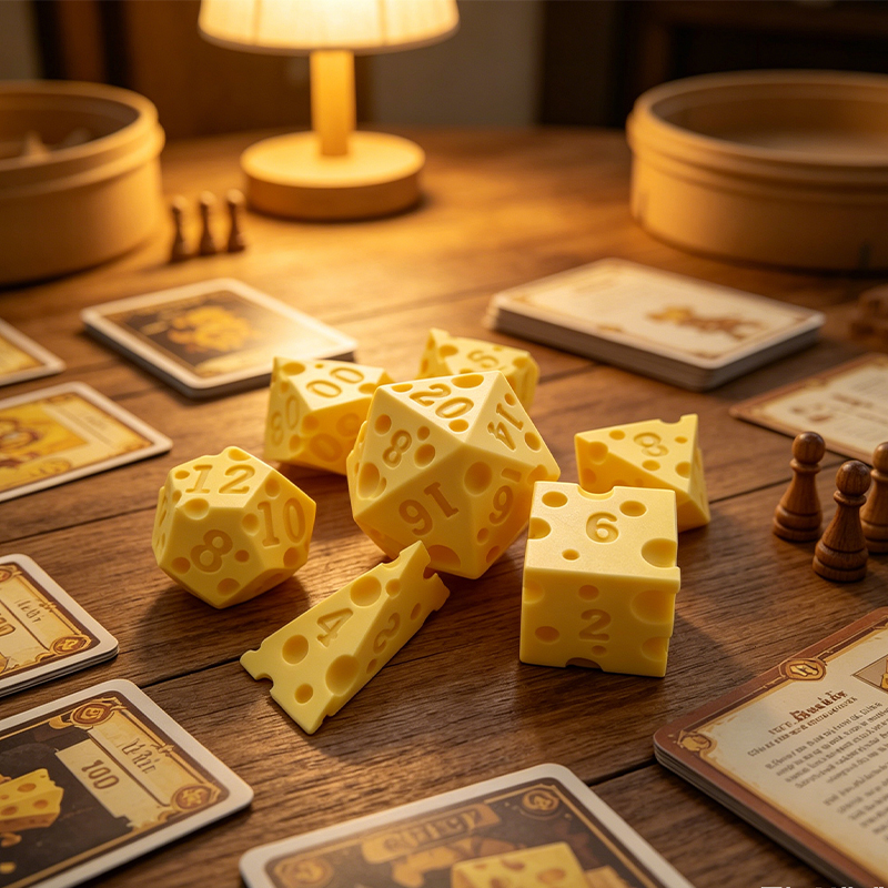 Cheese Polyhedral Dice Set Lay - Board Game Live 리뷰 및 가격