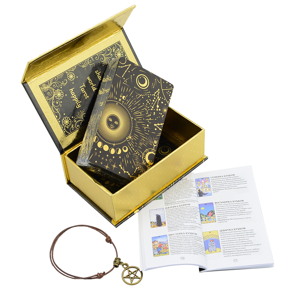 Gold Foil Tarot 12x7cm Russian - Board Game For Couple 리뷰 및 가격